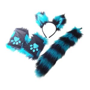 Animal Costume Plush Headwear Fox Halloween Cosplay Mittens Child Accessories - Picture 1 of 12