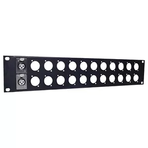 Zip-Rack 2U XLR 24 Way Patch Panel 19" Rack Panel - Picture 1 of 2