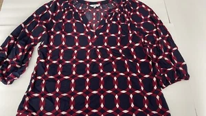 Crown & Ivy Womens Top V Neck 3/4 Sleeve Casual Work Ladies Size Small. - Picture 1 of 4