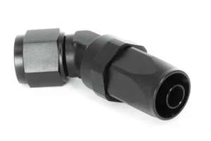 Alu Fitting Dash 4 / -4 AN / JIC 4 Anschluss 45° Blockwinkel Schwarz eloxiert - Picture 1 of 4