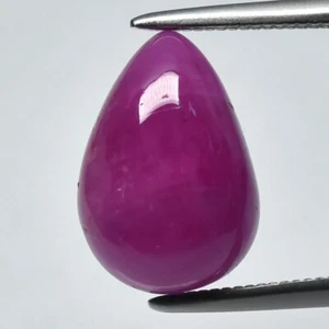 💎 GLC 4.16ct Pear Cabochon Purplish Red Ruby - Heated, Africa Gemstone - Picture 1 of 5