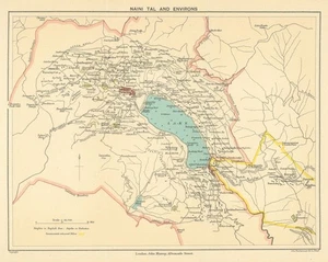 INDIA. Naini Tal (Nainital) & environs. Hill station Lake. Uttarakhand 1905 map - Picture 1 of 1