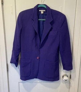 The Limited Blazer Jacket Size Small Wool Cashmere Blend Purple 90s Womens VTG - Picture 1 of 7