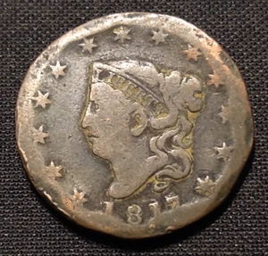 1817 large cent n11 variety r1 vg f details matron head rare type coin - Picture 1 of 2