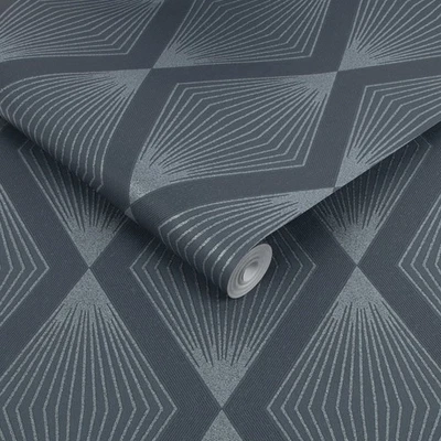 Julien Macdonald Chandelier Navy Geo Glitter Wallpaper111782 - Image 1 of 4