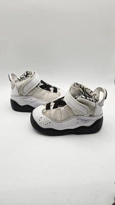 Nike Air Jordan 6 Anillos TD Zapatos Blanco Negro 323420-107 Niño Infantil 4C Foto 1 de 4