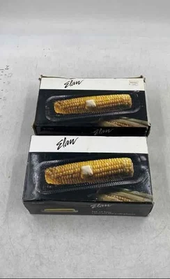 Elan Clear Glass Corn On The Cob Serving Plates Set Of 4 Lot Of 8 - Image 1 of 4