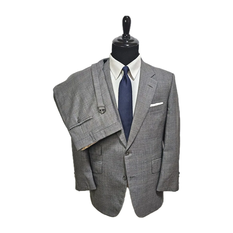 Terno Carrol & Co Chester Barrie Prince of Wales xadrez feito à mão 43S 36x28 Inglaterra - Imagem 1 de 4