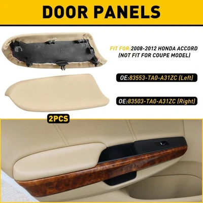 Beige para Honda Accord 2008-2012 sedán LR panel de puerta reposabrazos conjunto cuero PU excelente Foto 1 de 4
