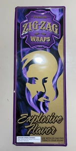 Insegna Latta Premium Zig-Zag Wraps Gusto Esplosivo Viola Oro Metallo Pubblicità - Foto 1 di 2
