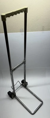 Vintage Travel Caddy Metal Foldable Luggage Cart Folding Rolling - Image 1 of 4