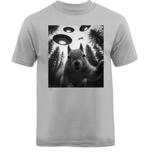 Camiseta ardilla selfie con OVNI divertida humorística - Imagen 1 de 17