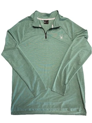 Spyder Active Hombre’s XL Ligero Cremallera Pull Over Verde Foto 1 de 4