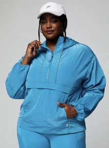 Fabletics Women's XXL/1X Shimmer Hiking Jacket Hooded Windbreaker 1/4 Zip - Picture 1 of 9
