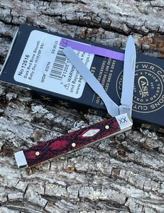 CASE XX *a SFO 2025 DARK RED SMOOTH SNAKESKIN BABY DOC KNIFE KNIVES - Picture 1 of 8