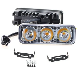 2 Pieces New High Power White/Amber 3 LED Daytime Running Light Kits Signal Lamp - Picture 1 of 9
