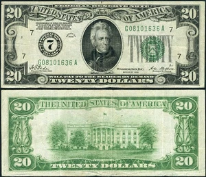 FR. 2050 G $20 1928 Federal Reserve Note Chicago G-A Block VF+ - Picture 1 of 3