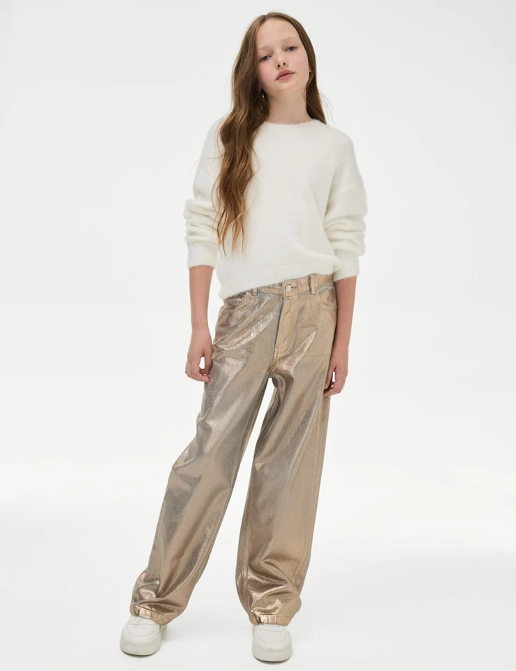 Marks & Spencer Mädchen Jeans Gold Baumwolle Weite Mädchen - M&S