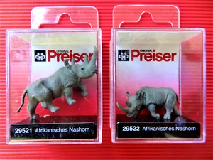 Preiser H0 2er Set Afrikanische Nashörner 29521 u. 29522 für Zoo Circus Anlage - Bild 1 von 1