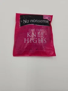 Vintage No Nonsense Sheer Black Wide Band Knee Highs Nylon/Pantyhose 1 Pair - Picture 1 of 2