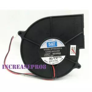 Original S & T SFH9330S1A cooling fan 12V 0.45A 9330 blower diagonal 9.7CM 2-pin - Picture 1 of 3