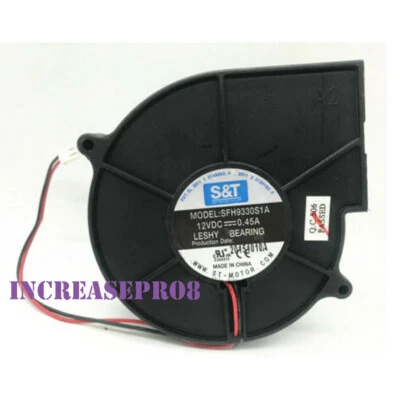 Original S & T SFH9330S1A cooling fan 12V 0.45A 9330 blower diagonal 9.7CM 2-pin - Image 1 of 3