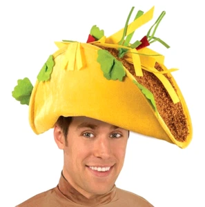 Funny JUMBO TACO HAT Big Adult Cap Costume BBQ Party Chef Joke Cinco de Mayo Gag