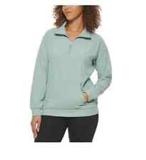 Marc New York Ladies' Ribbed Quarter Zip PullOver Green Size Small NWT