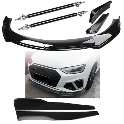 Front Bumper Lip Splitter Spoiler Body Kit Side Skirt For AUDI A3 A4 A5 A6 B6 B7 - Image 1 of 4