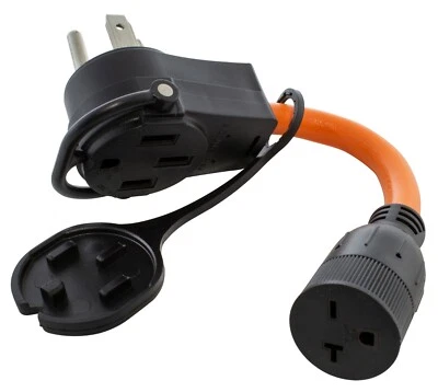 AC WORKS® Piggy-Back Adapter – NEMA 14-50P with Piggy-Back 14-50R to NEMA 6-20R