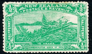 Nueva Zelanda, exhibición de Christchurch 1906, 1/2d VERDE, COMO NUEVO, VALOR $50. - Imagen 1 de 1