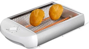 EPIQ 80001212 Flachtoaster Brötchen-Toaster Flachbett-Toaster mit Timer Weiß  - Bild 1 von 4