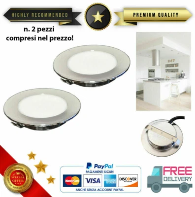 2x NIX FARETTO da INCASSO LED 2W SLIM 14mm MOBILI MENSOLE CAPPA driver integrato - Immagine 1 di 4