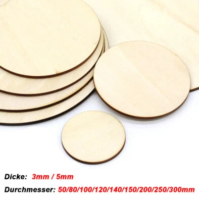 Runde Scheiben Holz Φ50~Φ300mm Holzscheibe Leimholz Holz Basteln Platte Rundholz - Bild 1 von 4