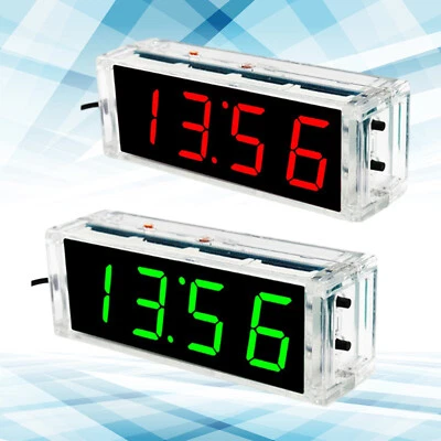 4-LED Digital Electronic Alarm Clock DIY Time Date Temperature & Light Control - Image 1 of 4