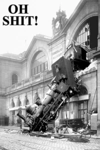 OH SHIT INCIDENTE LOCOMOTIVA FP0595 POSTER - Imagen 1 de 1