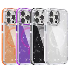 For iPhone 12 13 14 15 16 Pro Max Bling Glitter Case Mag Safe Camera Stand Cover - Picture 1 of 16