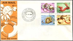 1979 Papúa Nueva Guinea Moneda Tradicional Juego de 4 Cubierta del primer día sin dirección - Imagen 1 de 1