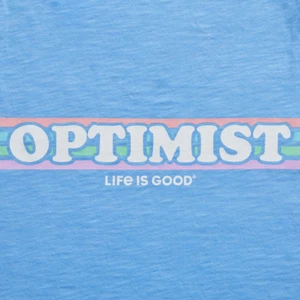 NWT LIFE IS GOOD WMN S/S CRUSHER " OPTIMIST RETRO STRIPE"  BOXY TEE  (XL) - Picture 1 of 2