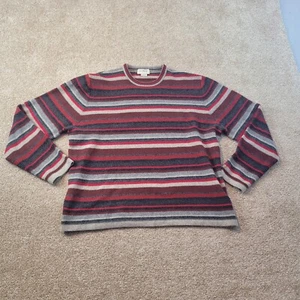Vintage J Crew Herren Pullover Gr. XLarge Strick Lammwolle gestreift Langarm grau - Bild 1 von 11