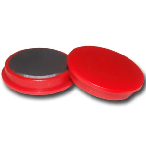 10 Pinnwand Magnete D40x8 mm Rot Memomagnete Büro Office Tafel Schule Board - Bild 1 von 2