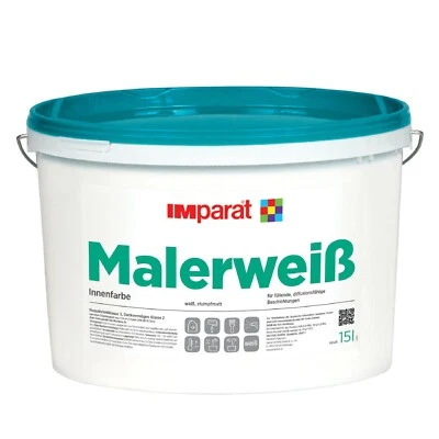 IMparat Malerweiß PROFI Wandfarbe Innenfarbe Objektfarbe 15 L ALTWEIß
