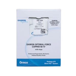 Ormco DAMON CuNiTi Optimal-Force Copper NI-TI con Paradas 10pk 205-1904 0.018" - Imagen 1 de 1