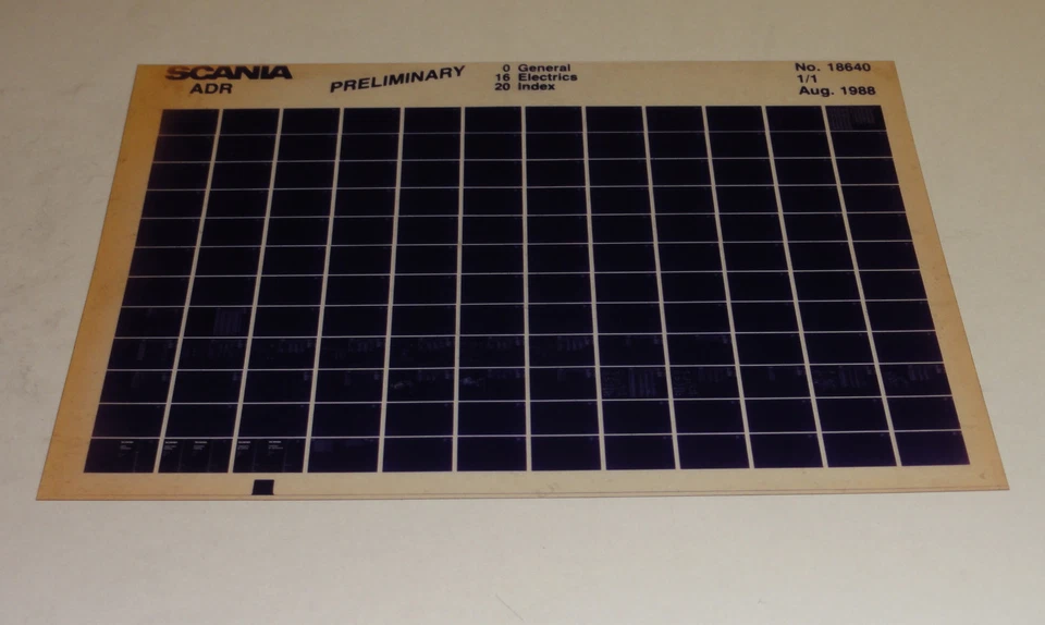 Microfiche Catalogo Ricambi / Parti Catalogo Scania Adr Camion Stand 08/1988 - Immagine 1 di 1