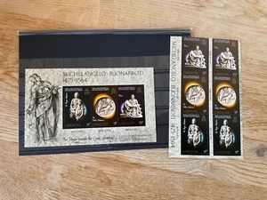 Michelangelo Gibraltar mint never hinged adhesive stamps A23756 - Picture 1 of 4