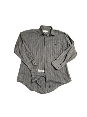 Yves Saint Laurent YSL Shirt Mens 15.5 32-33 Gray Long Sleeve Dress Shirt Stripe - Image 1 of 4