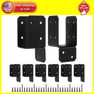 16pcs Black Caps Tie Bracket for 2x4 Post, Post Anchor Connector Carbon Steel - Picture 1 of 10