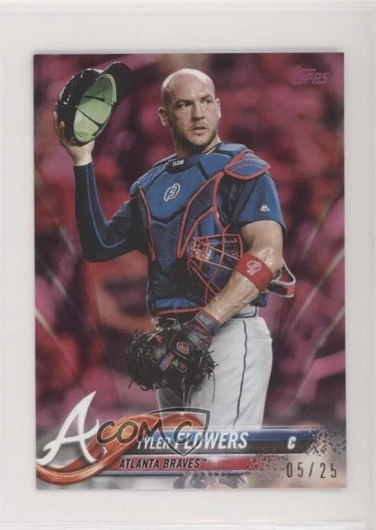 2018 Topps Mini Pink /25 Tyler Flowers #328 - Image 1 of 2