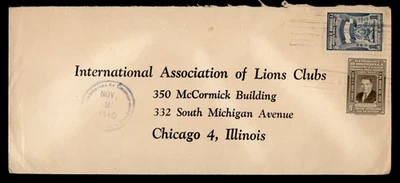 DR WHO 1949 HONDURAS TO USA LIONS INTERNATIONAL i34715 - Image 1 of 2