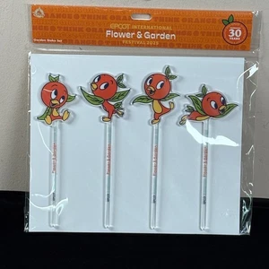 2025 Disney Parks Orange Bird Epcot Flower & Garden Festival Stake Set New - Picture 1 of 4